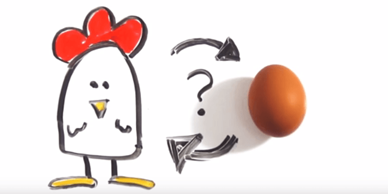 È nato pri­ma l'uovo o la gallina?